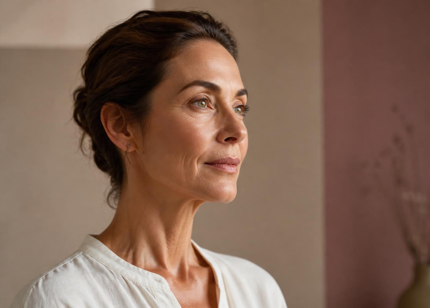 Perfil natural de una mujer adulta