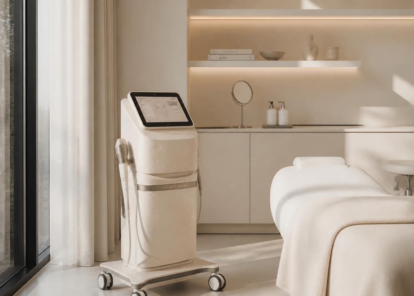 Equipamiento de medicina estética en la sala de tratamiento de Mauvelore Clinic